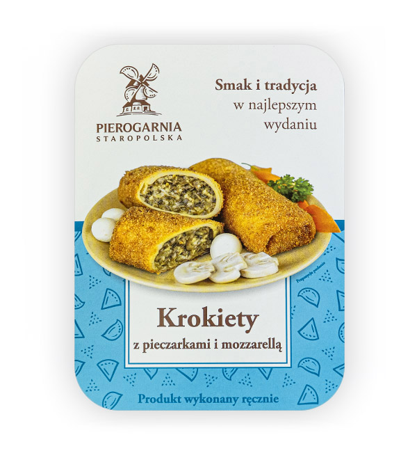 etykieta krokiety z pieczarkami i mozzarellą