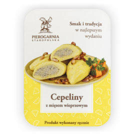 etykieta Cepeliny z mięsem
