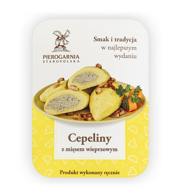 etykieta Cepeliny z mięsem