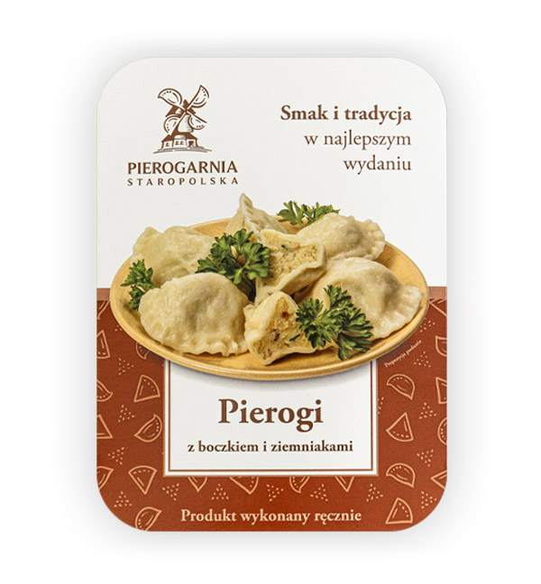 etykieta Pierogi z boczkiem i ziemniakami