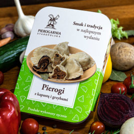 prezentacja pierogów z kapustą i grzybami